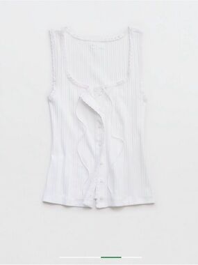 Aerie Women’s Sneak Peek Tank Top White Color Size L